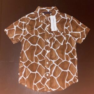 Janie and Jack Brown Giraffe Print Shirt
